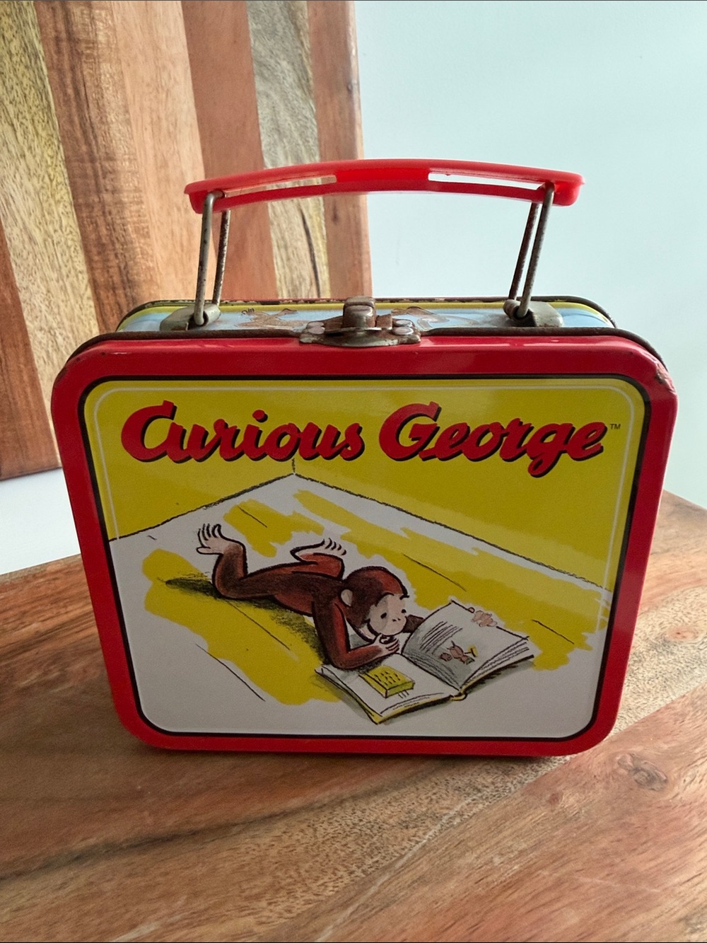 Vintage Curious George Small Metal Lunchbox Snack Bag